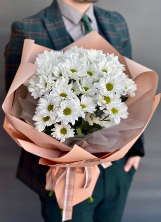 Моно букет №82 (5 хризантем)